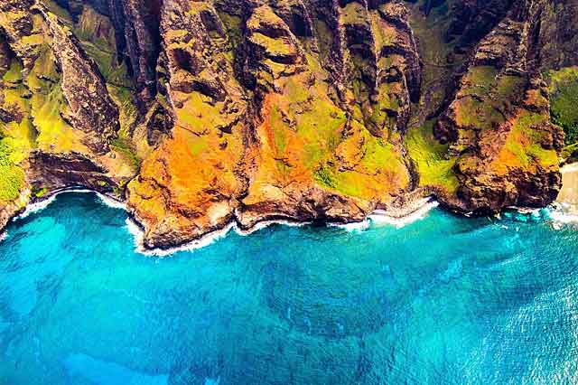 View from above one of Capt Andy's Na Pali zodiac tours.